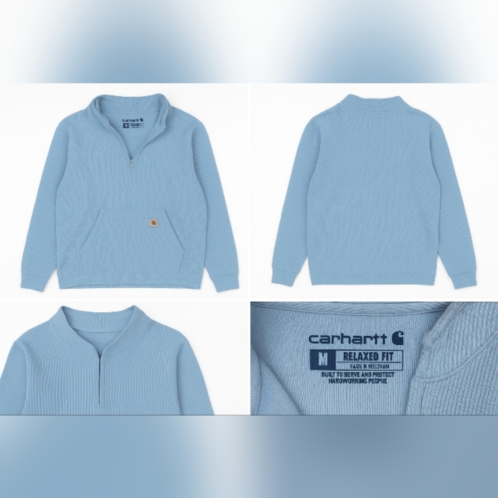 Carhartt Sky Blue Quarter-Zip Sweatshirt
